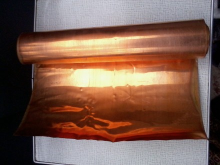 Фольга медная (лист) толщиной 0,2 мм 
Лента шириной 300 мм 
В наличии 5 кг 
С. . фото 2