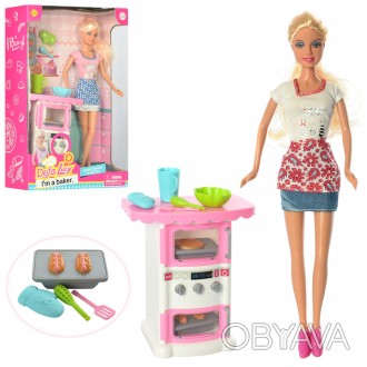 Кукла DEFA 8421 кухня, посуда, 2 вида, в коробке 22-32-7,5 см. . фото 1