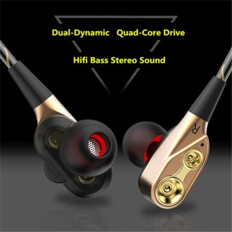 "FANGTUOSI" Провідний Dual Dynamic Earbuds Heavy Bass стерео навушники. . фото 3