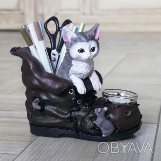 Подсвечник и карандашница кот в ботинке Страна производитель: Украина; Материал:. . фото 1