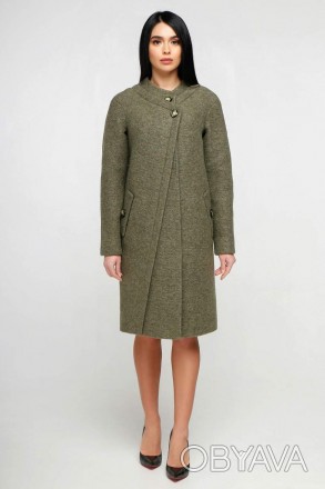 Пальто демисезонное, выполненное из итальянской шерстяной ткани, прямого силуэта. . фото 1