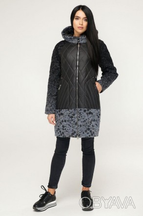 Пальто женское демисезонное, выполненное из двух видов ткани- пальтовой и плащев. . фото 1