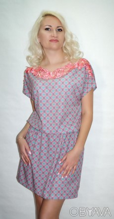 
Ткань креп.Платье с 52 размера +30грн..на бёдрах резиночка-венгерка ,свободного. . фото 1