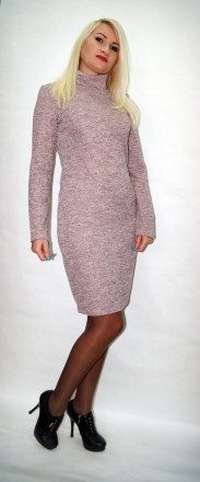 Платье под горло розовое. Николаев. фото 1