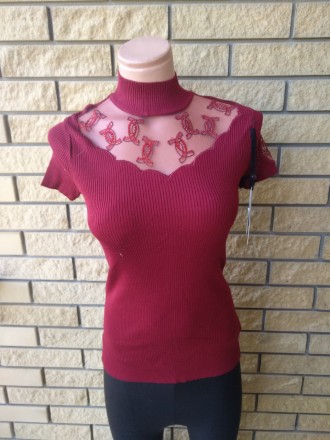 Гольфик, кофточка женская ELEGANCE S/M, бордовый. Днепр. фото 1 Гольфик, кофточка женская ELEGANCE S/M, бордовый. Днепр. фото 1