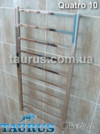 Комбинированный полотенцесушитель (вода + электро) Quatro 10/1050х450 из плоской