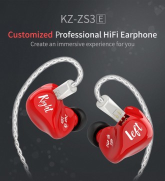З унікальною знімною конструкцією вкладишів, " KZ ZS3E " HiFi навушник. . фото 4