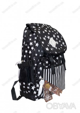 Купить рюкзак для девочки - Звездочки - Черно-белый - 1773 в интернет магазине Т. . фото 1