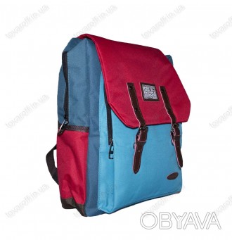 Купить рюкзак спортивный цветной - Красно-голубой - 988 в интернет магазине Това. . фото 1