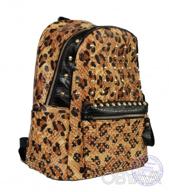 Купить Рюкзак с заклепками из эко кожи леопардовый 507 в интернет магазине Товар. . фото 1