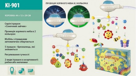Мобиль на кроватку 901 с ночником проектором звездного неба на добраніч. Одесса. фото 1 Мобиль на кроватку 901 с ночником проектором звездного неба на добраніч. Одесса. фото 1