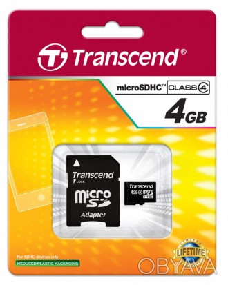 Карта пам'яті Transcend MicroSDHC 4GB Class4
Память Transcend (MicroSDHC) 4 Gb ―. . фото 1