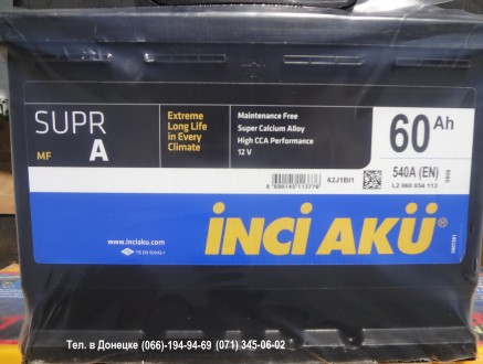 Продаю Новый турецкий аккумулятор INCI AKU SuprA емкостью 60А/ч
Общие параметры. . фото 2
