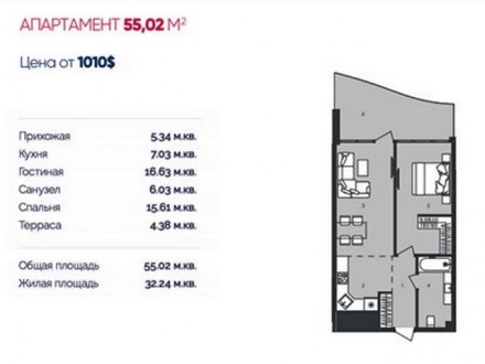 Предлагаются к продаже апартаменты от 29 до 72 кв.м. в новом 14-ти этажном
комп. Большой Фонтан. фото 5