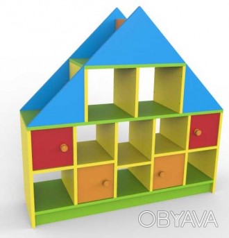 Стенка детская для игрушек Дом предназначена для детских дошкольных учреждений. . . фото 1