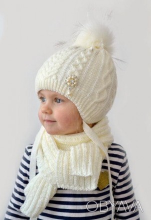 Очень красивая зимняя шапка на малышек сочетает в себе два критерия: качество и . . фото 1