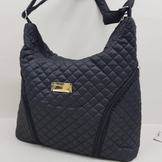 Стильная стеганая женская сумка плащевка черная. Київ. фото 1