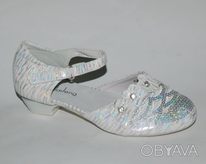 Туфли KLF арт. YL332, white-silver Туфли для девочек. Праздничные.     Верх - ис. . фото 1
