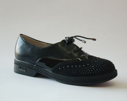 Туфли Башили арт.8110-3 black Верх – искусственная кожа (замш + лак). Внутри – н. . фото 2