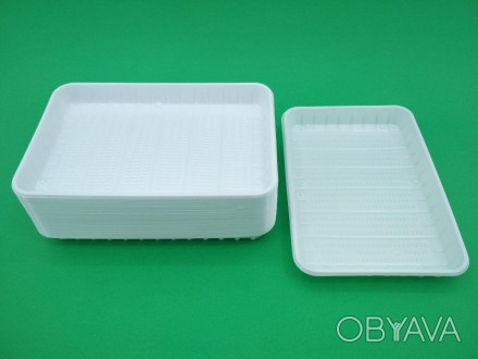 Тарелка одноразовая белая прямоугольная Вид одноразовой посуды: одноразовая таре. . фото 1