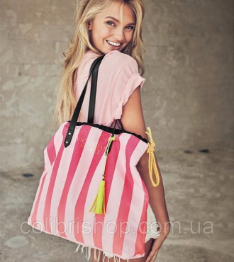 Стильная яркая сумка в полоску Striped Tote от Victoria's Secret. Київ. фото 1