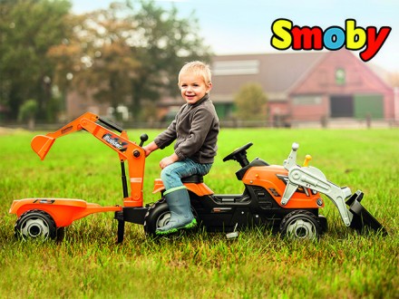 SMOBY Трактор с ПЕДАЛЯМИ Max Прицеп Экскаватор. Львов. фото 1 SMOBY Трактор с ПЕДАЛЯМИ Max Прицеп Экскаватор. Львов. фото 1