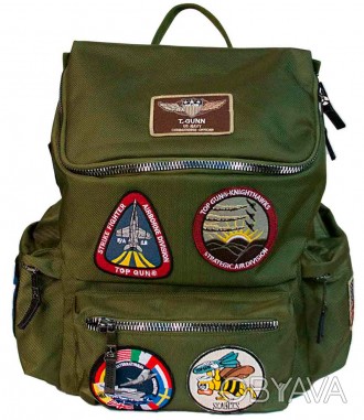 Рюкзак Top Gun backpack with patches (оливковий)