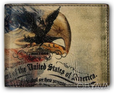 Ексклюзивний шкіряний гаманець Top Gun American Bald Eagle виконаний у вінтажном. . фото 1
