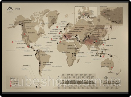 Скретч карта горных вершин World (английский язык) в коробке. Київ. фото 1 Скретч карта горных вершин World (английский язык) в коробке. Київ. фото 1