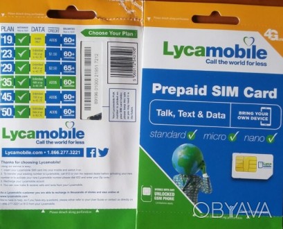 Американская  SIM-карта  LycaMobile 

Сим карта США для приема СМС,  поездки з. . фото 1