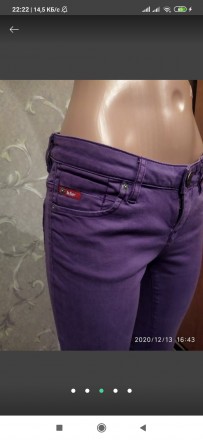 Фиолетовые узкие джинсы в отличном состоянии длина 96 см, 27 размер. . фото 5