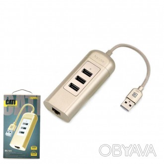 USB-концентратор Remax Cati Series 2.0 3U Hub RU-U4 (Серебристый) - переходник H. . фото 1