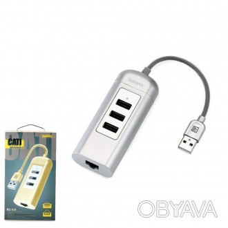 USB-концентратор Remax Cati Series 2.0 3U Hub RU-U4 (Серебристый) - переходник H. . фото 1