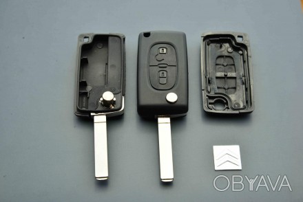 Корпус выкидного ключа для Citroen C1, C2, С3, С4, Berlingo (Ситроен Берлинго) 2. . фото 1