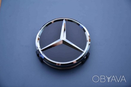 Колпачки заглушки на литые диски в диски Мерседес Mercedes (75/70/16) черные/мат. . фото 1
