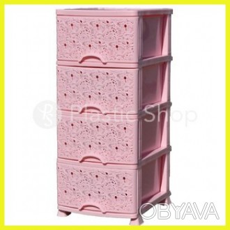 Характеристики товара : "Комод пластиковый Эфе ажурный розовый"
Производитель:
 . . фото 1