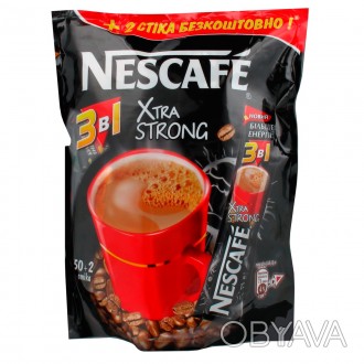 
Быстрорастворимый кофейный напиток "Нескафе" Экстра Стронг 3 в 1: кофе, сахар, . . фото 1