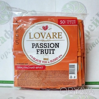 Чай Lovare Фрукт страсти 50*2г чёрный Цейлонский черный байховый листовой чай на. . фото 1