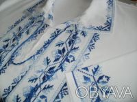 Ручна робота, вишивка синьо-блакитними мелажневими нитками на коломийському домо. . фото 3