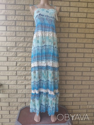 Сарафан-юбка шифоновый с коттоновой прошвой SAN длинный.
Можно снять бретели и и. . фото 1