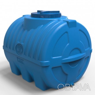 Емкость для воды горизонтальная пластиковая объем 300 литров трехслойная синяя. . . фото 1