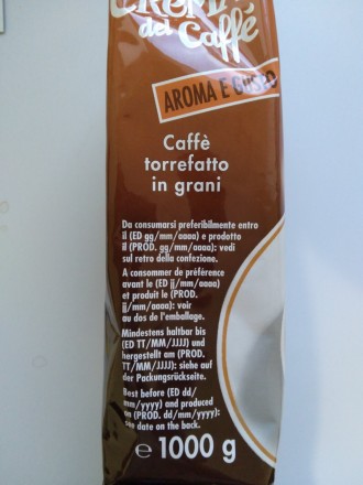 Кофе в зернах   La Crema del Caffe 1кг Италия   -  это  тонкое сочетание арабики. . фото 4