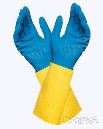 Перчатки защитные Химстойкие К50Щ50 Duo-Mix [Латекс + Неопрен]
	Прочные перчатки. . фото 1