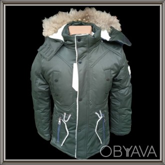 Удлиненная зимняя куртка для мальчиков, очень теплая и качественная. Наполнитель. . фото 1