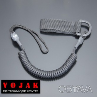 Страховочный шнур комбинированный с D-кольцом фастексом и карабином. Страховочны. . фото 1