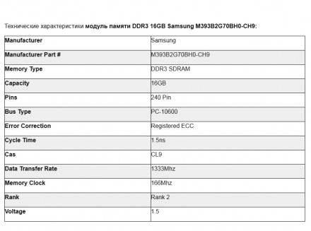 НОВАЯ (в упаковке) память 128Gb (8модулей)
Samsung 16Gb M393B2G70BH0-CH9 10600R. . фото 6