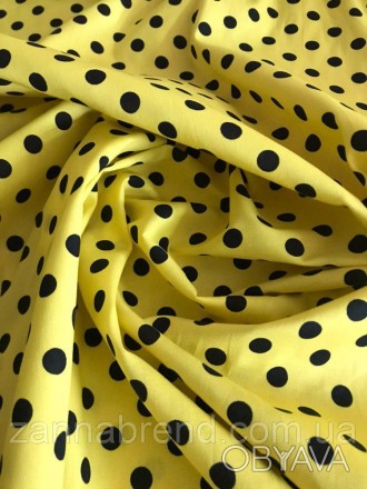  Ткань жёлтый коттон горох - легкая, плотная, достаточно прочная, неэластичная т. . фото 1