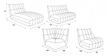 Модульний диван Фіджі.

Ціна вказана за комплект на головному фото, розмір 339. . фото 11