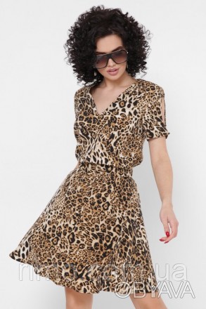 Летнее леопардовое платье. Рост модели 170см.
Материал: софт: 55%шелк, 40%полиэс. . фото 1