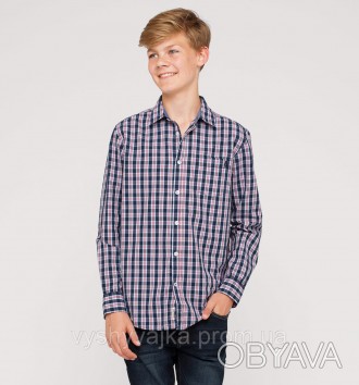 Стильная подростковая рубашка в клетку на мальчика от немецкого бренда C&A.
В на. . фото 1